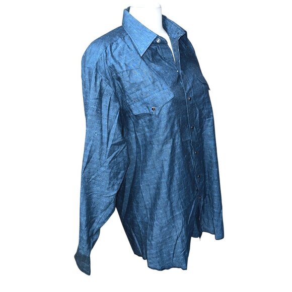 Panhandle Slim Eyelet Cutout Button Down Collared Shirt Sz 34 ( XL) Mens 16.5" N - Picture 5 of 12